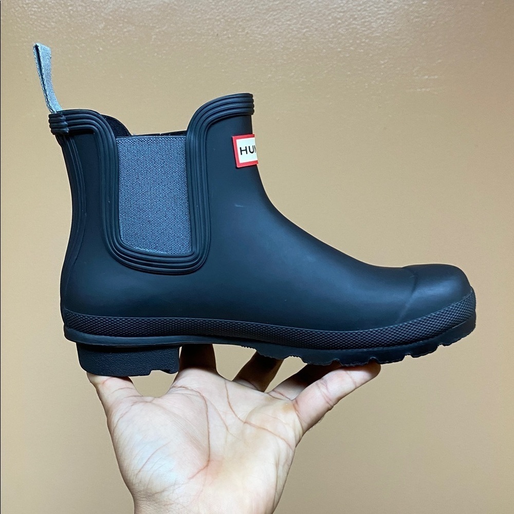Hunter Women’s Original Matte Black Chelsea Rubber Rain Boots Size 7 - Picture 7 of 17